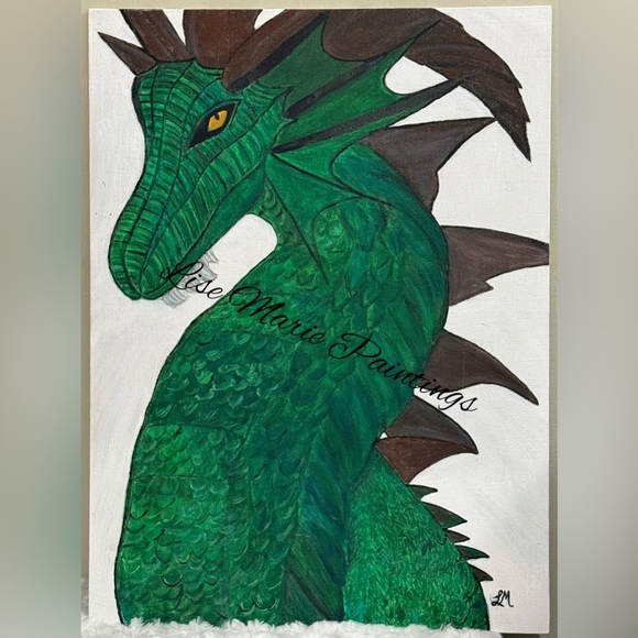 Dragon Acrylic Painting Original by Artist - Picture 1 of 1